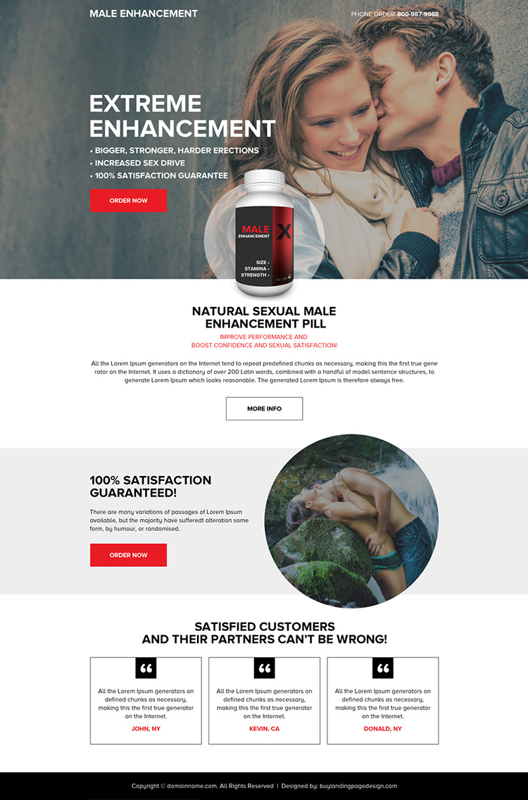 responsive male enhancement pills selling minimal landing page