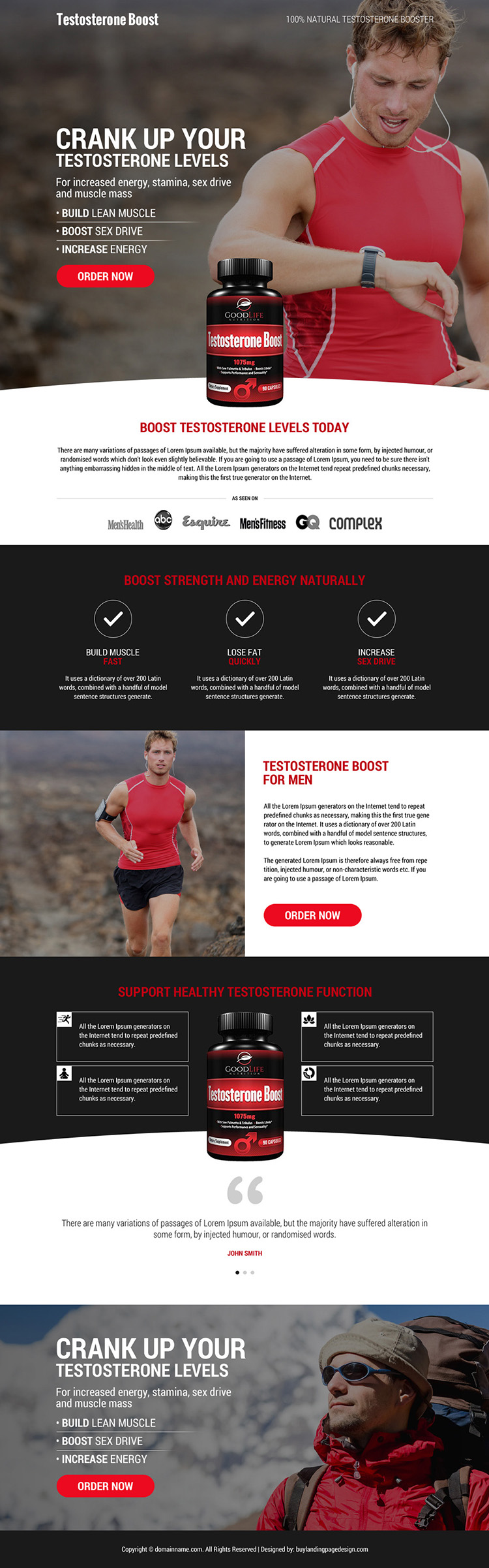 natural testosterone supplements responsive landing page