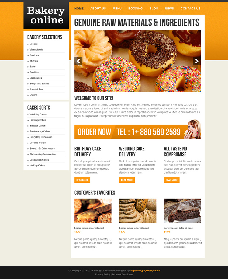 online bakery food template design 009