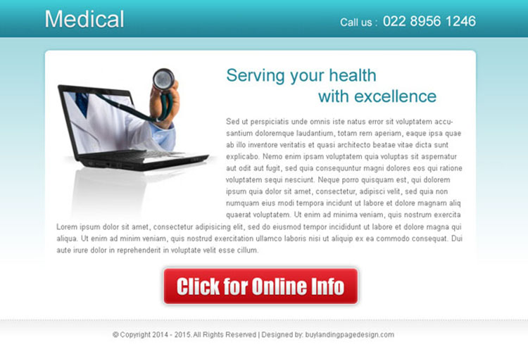 serving your health with excellence effective medical ppv landing page design