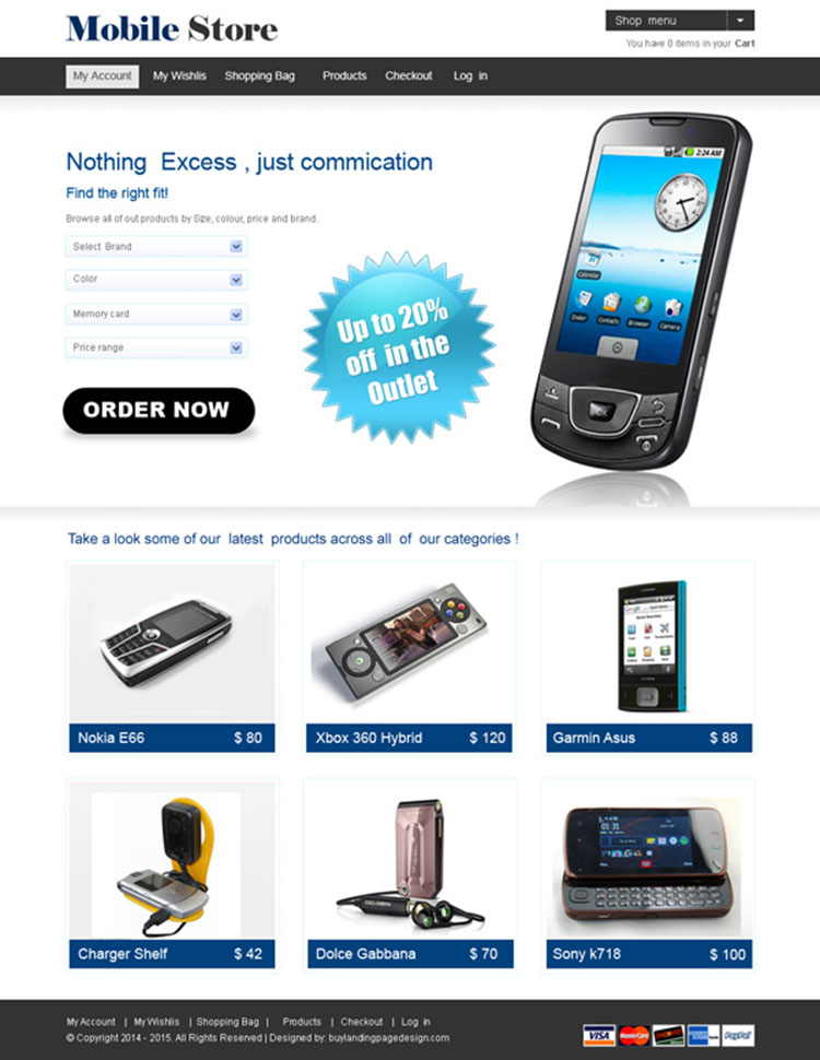 online mobile store website template design psd for your online mobile store