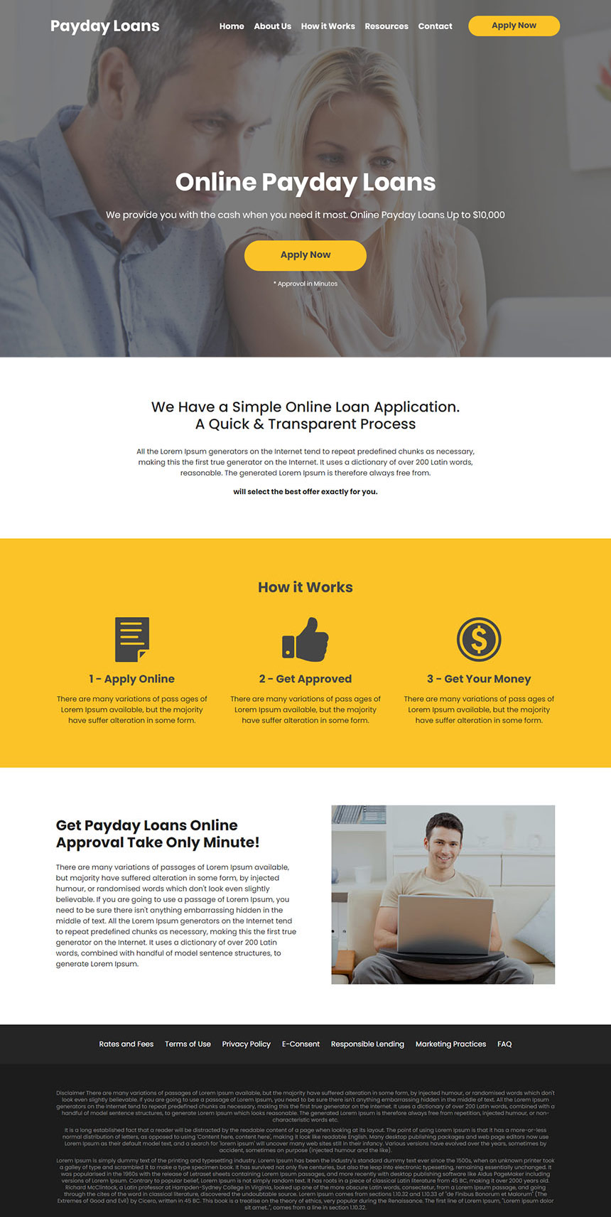 best online payday loan responsive website design