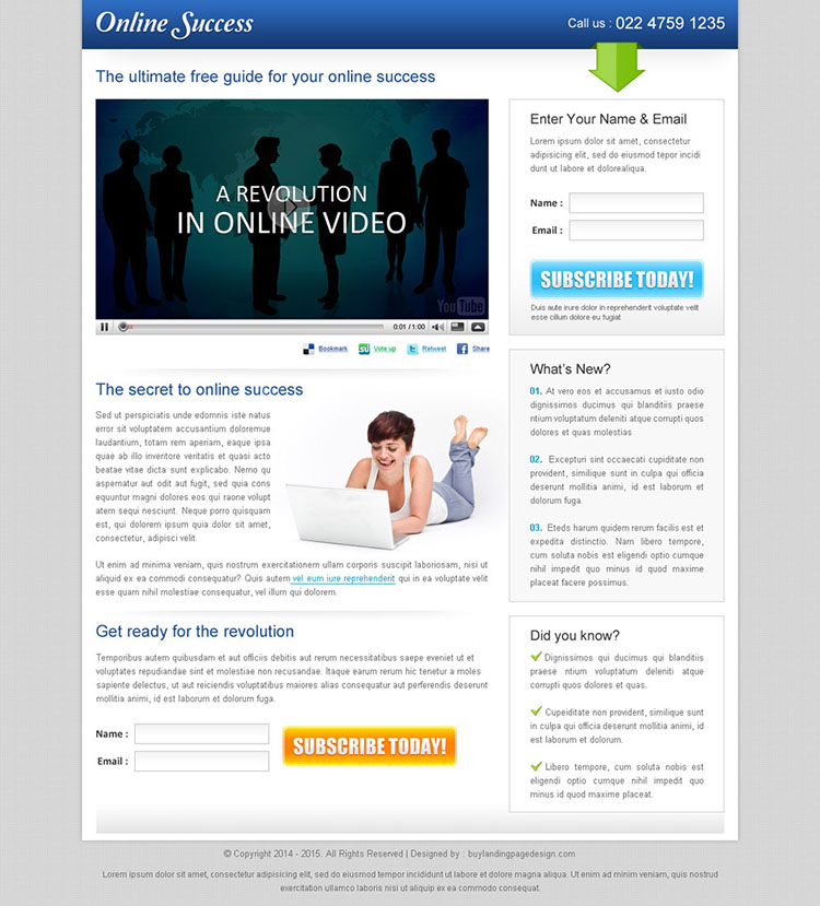 online success simple flog design to increase your conversion