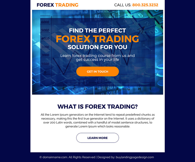 perfect forex trading solution ppv landing page design