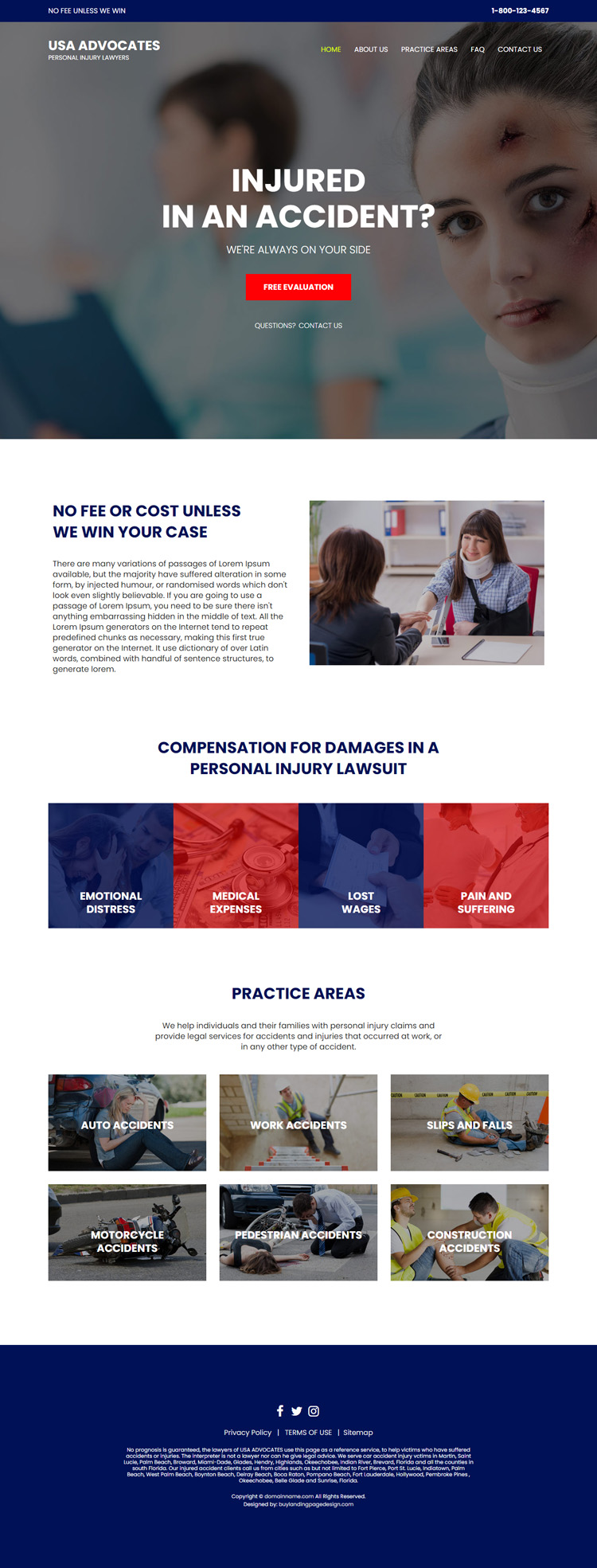 personal injury advocates responsive website design