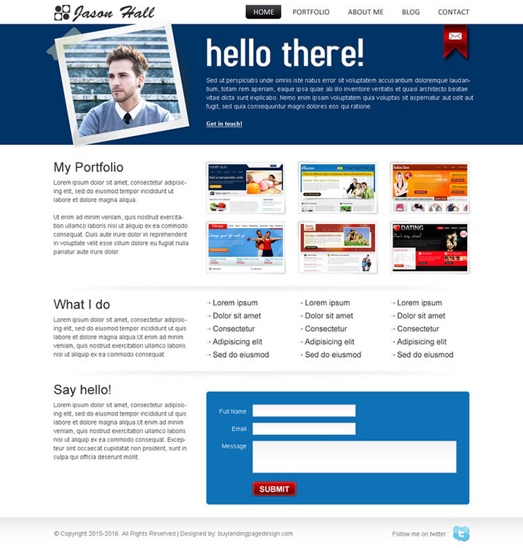 personal page website template design psd for sale