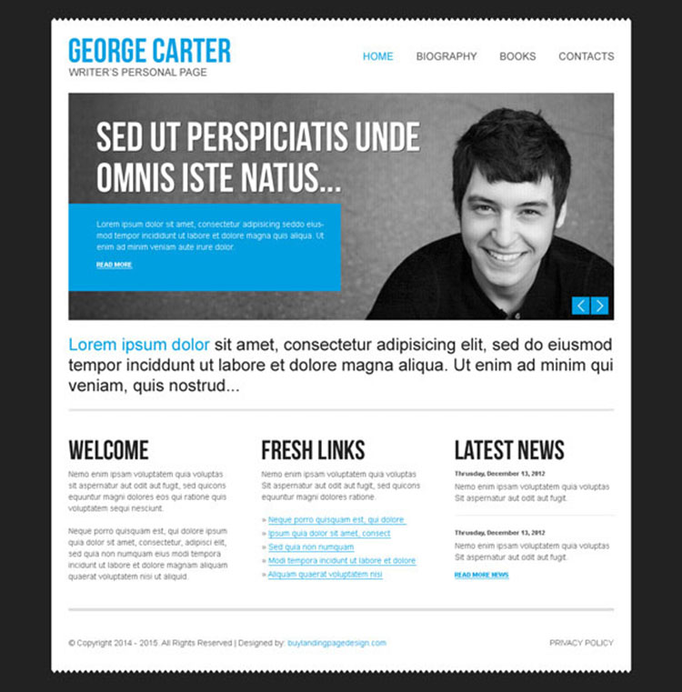 attractive website design template psd for your personal online website