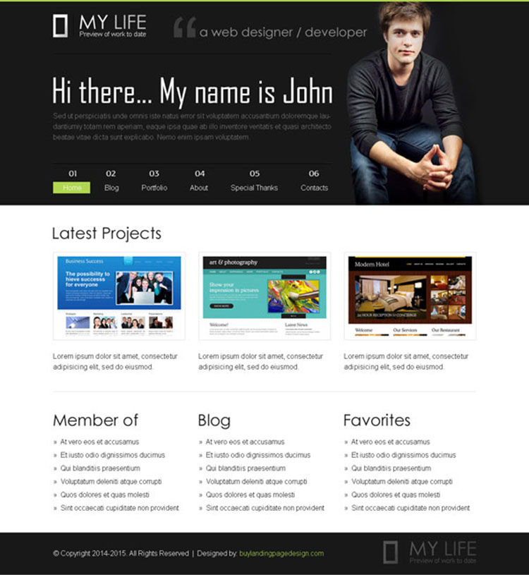 web designer appealing and converting personal page website template PSD