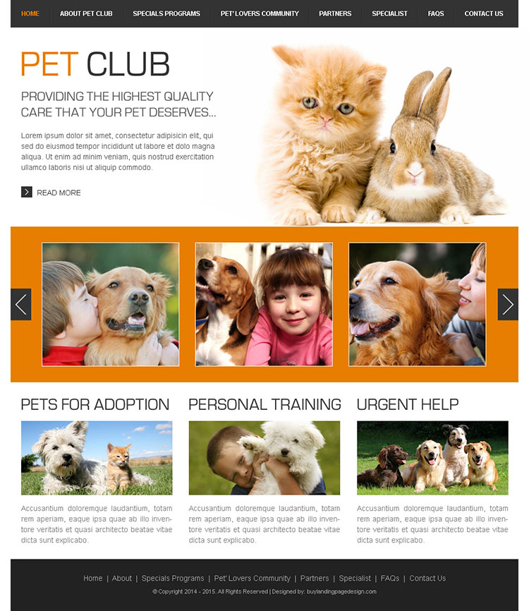 providing the highest quality care your pets deserve html website template