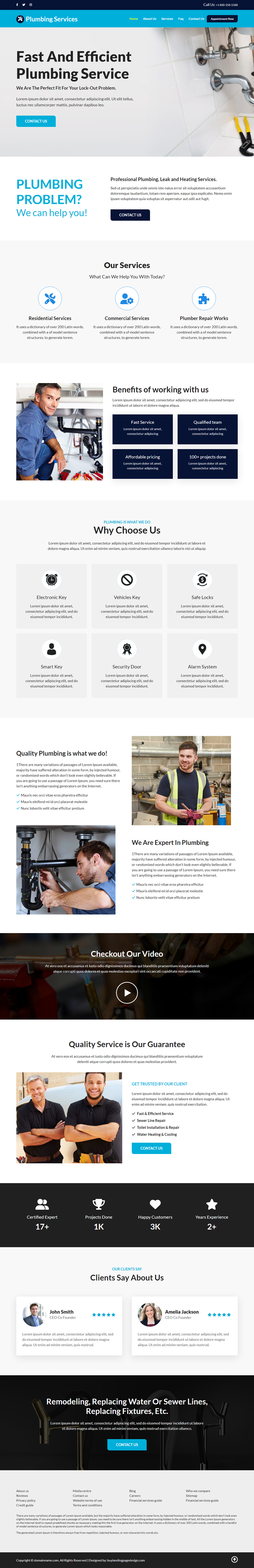emergency plumbing services responsive website design