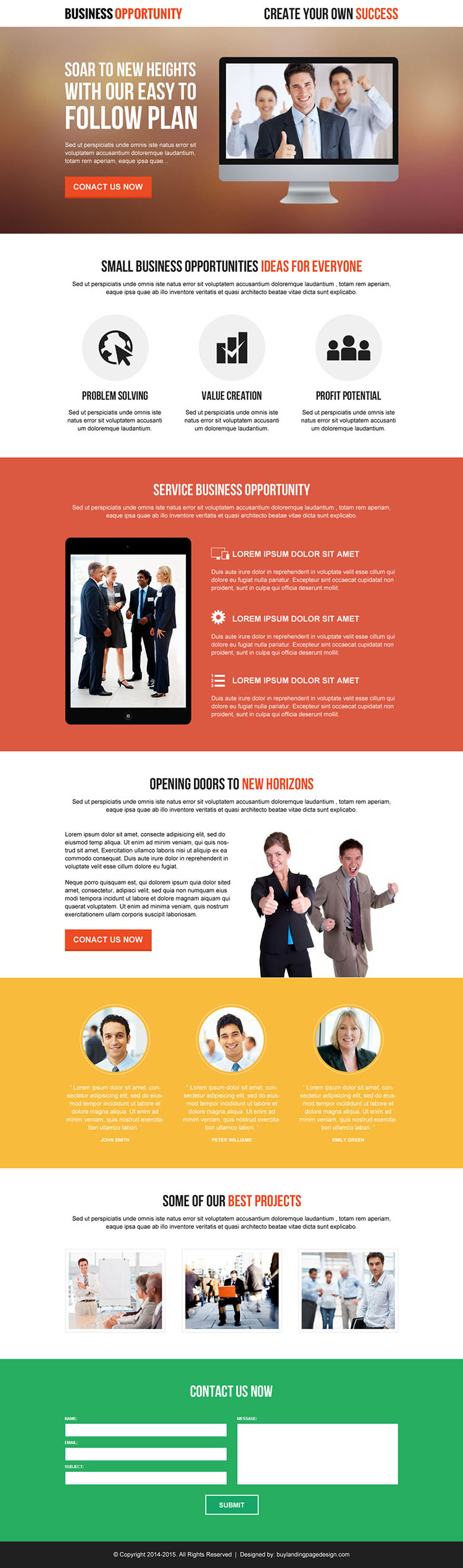 professional and clean corporate business solution lead gen responsive landing page design