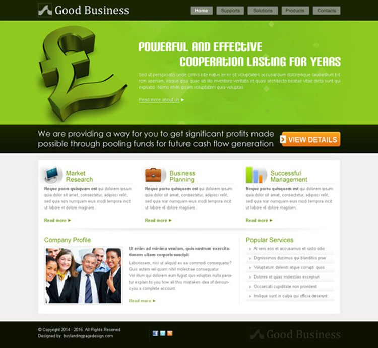 powerful and effective business website template design psd