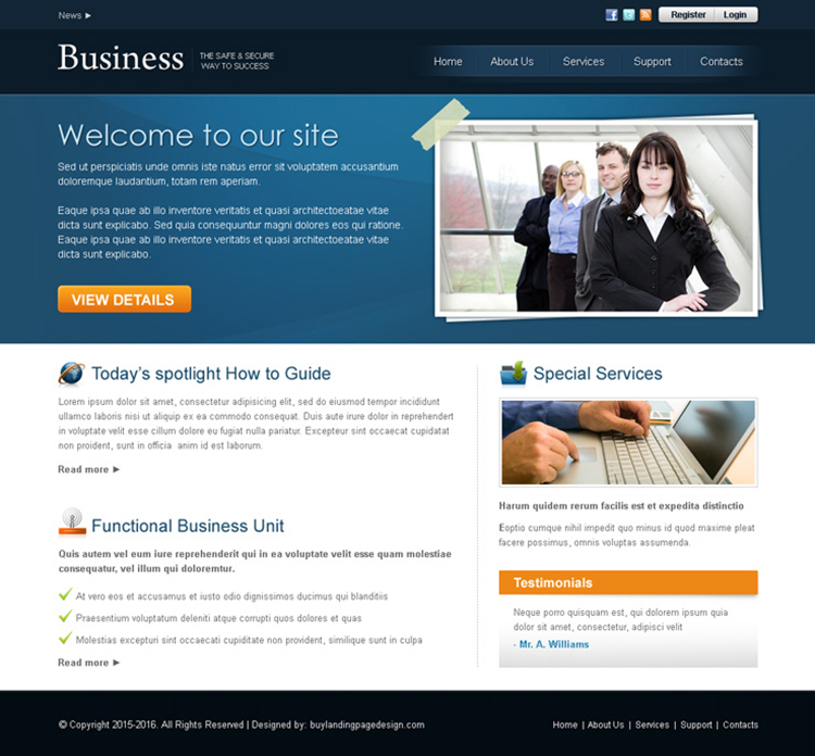 professional business website template design psd for sale