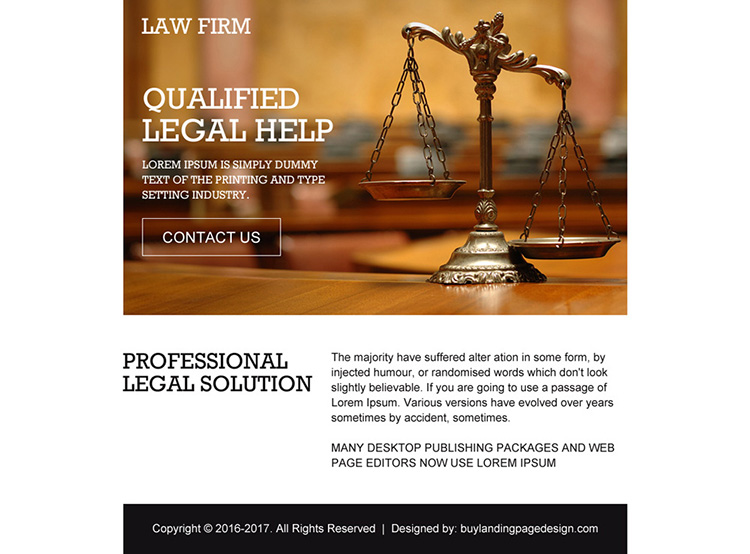 professional legal solutions ppv landing page design