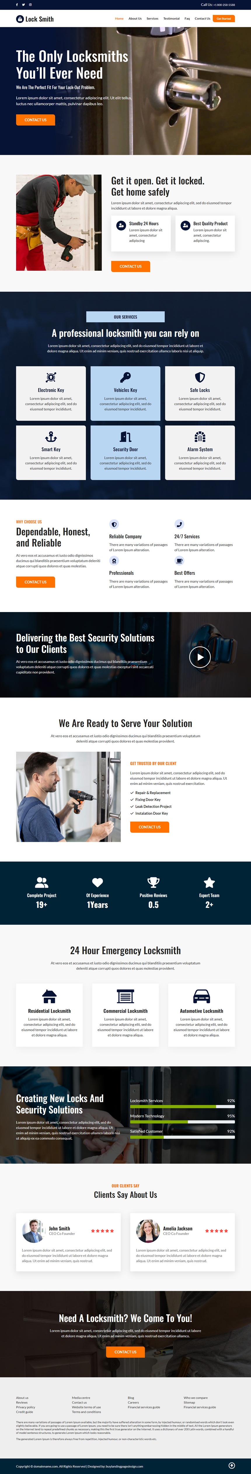 emergency locksmith and security solution website design
