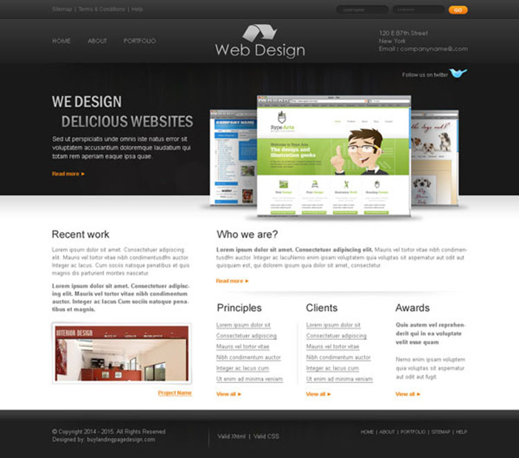professional and creative web design company website template design psd