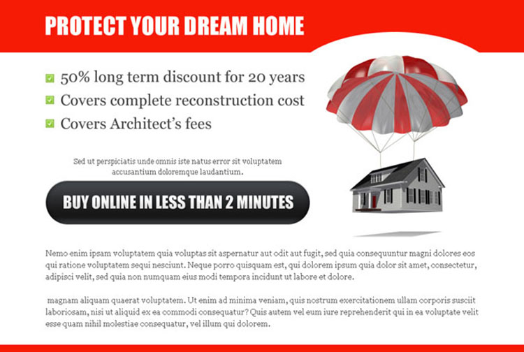 protect your dream home highly optimized home insurance ppv landing page design