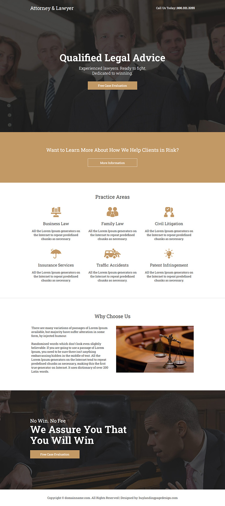 quality legal advisor responsive landing page