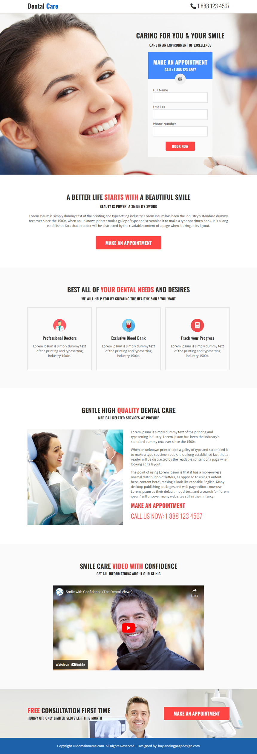 dental care clinic responsive landing page