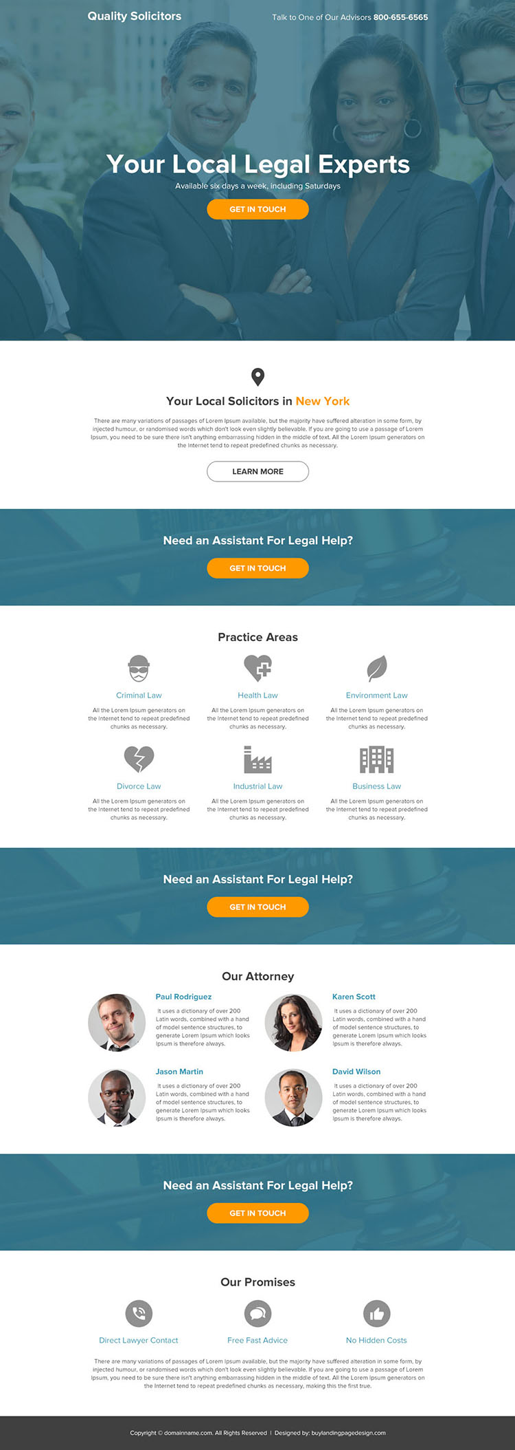 local solicitors lead generating responsive landing page design
