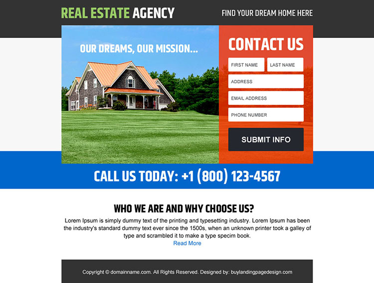 real estate agency lead generating ppv design