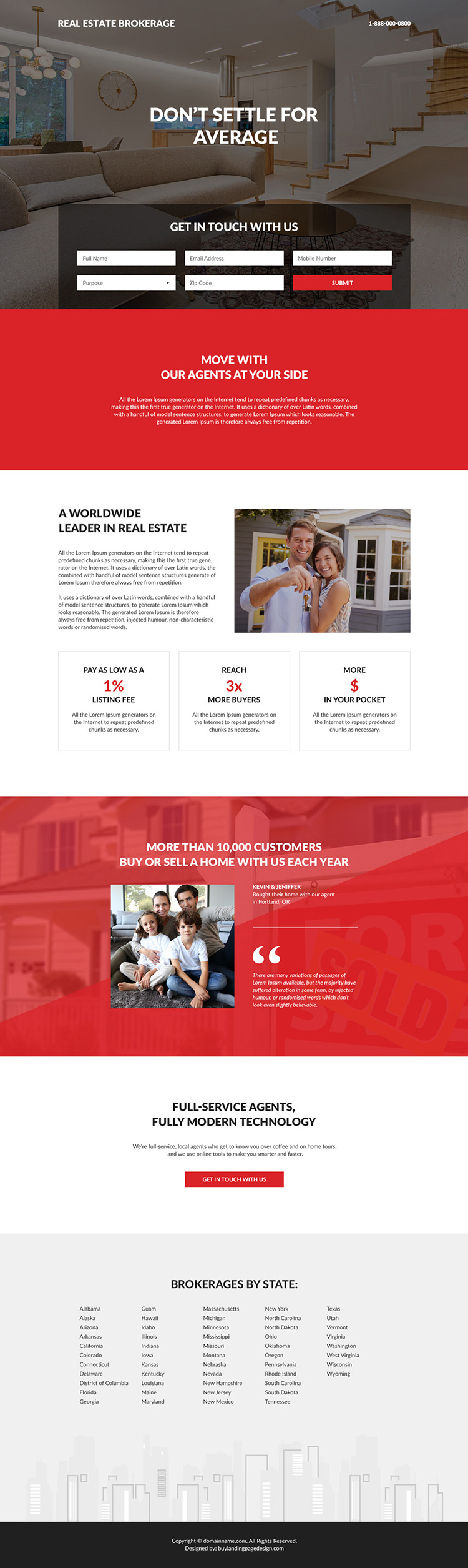 real estate brokerage lead capture responsive landing page