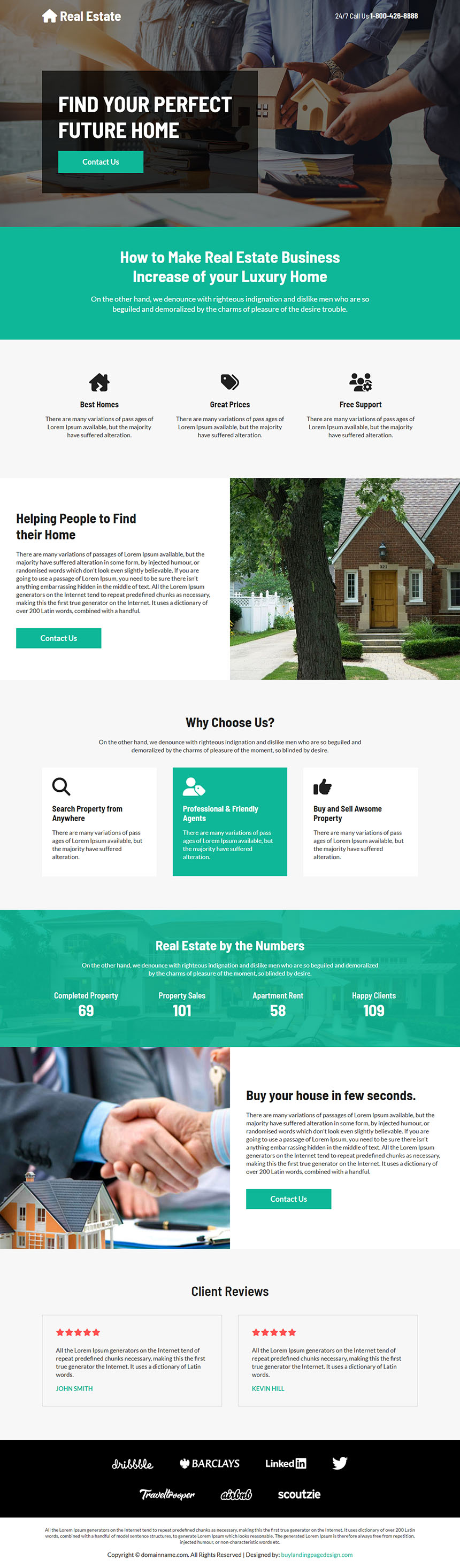 real estate business responsive landing page design