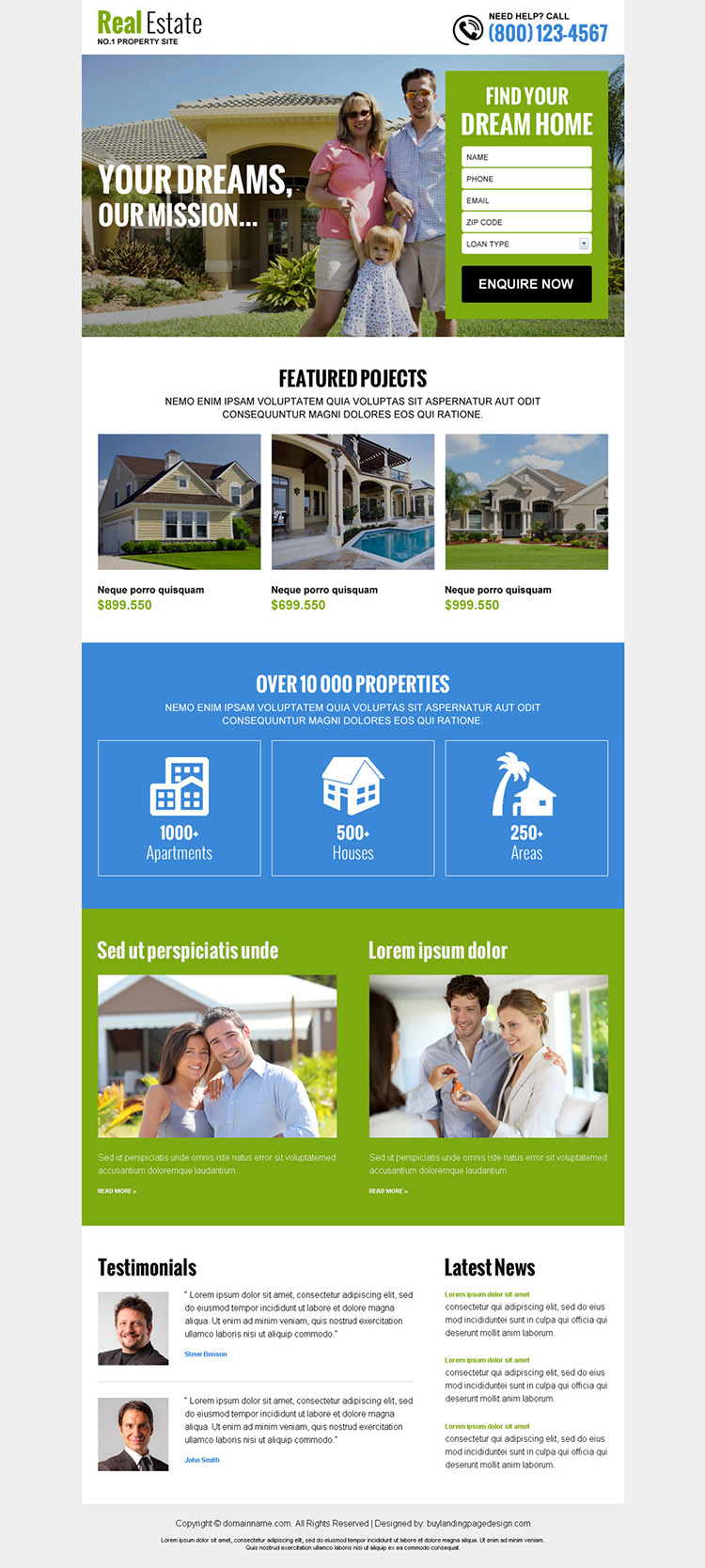 real estate listing best responsive landing page design