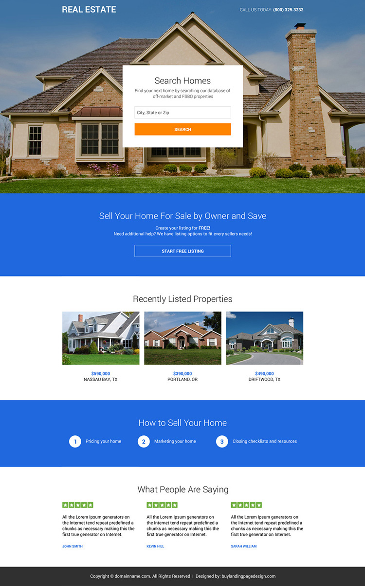 professional real estate mini responsive landing page