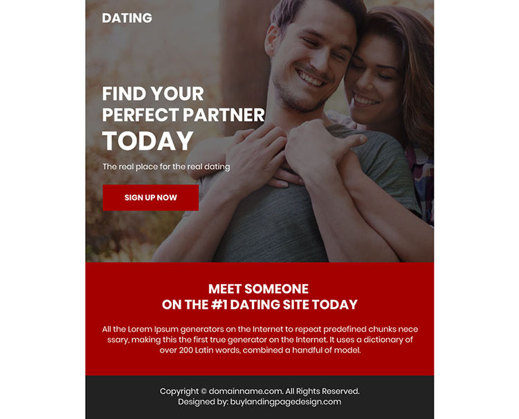 minimal dating sign up capturing ppv landing page design