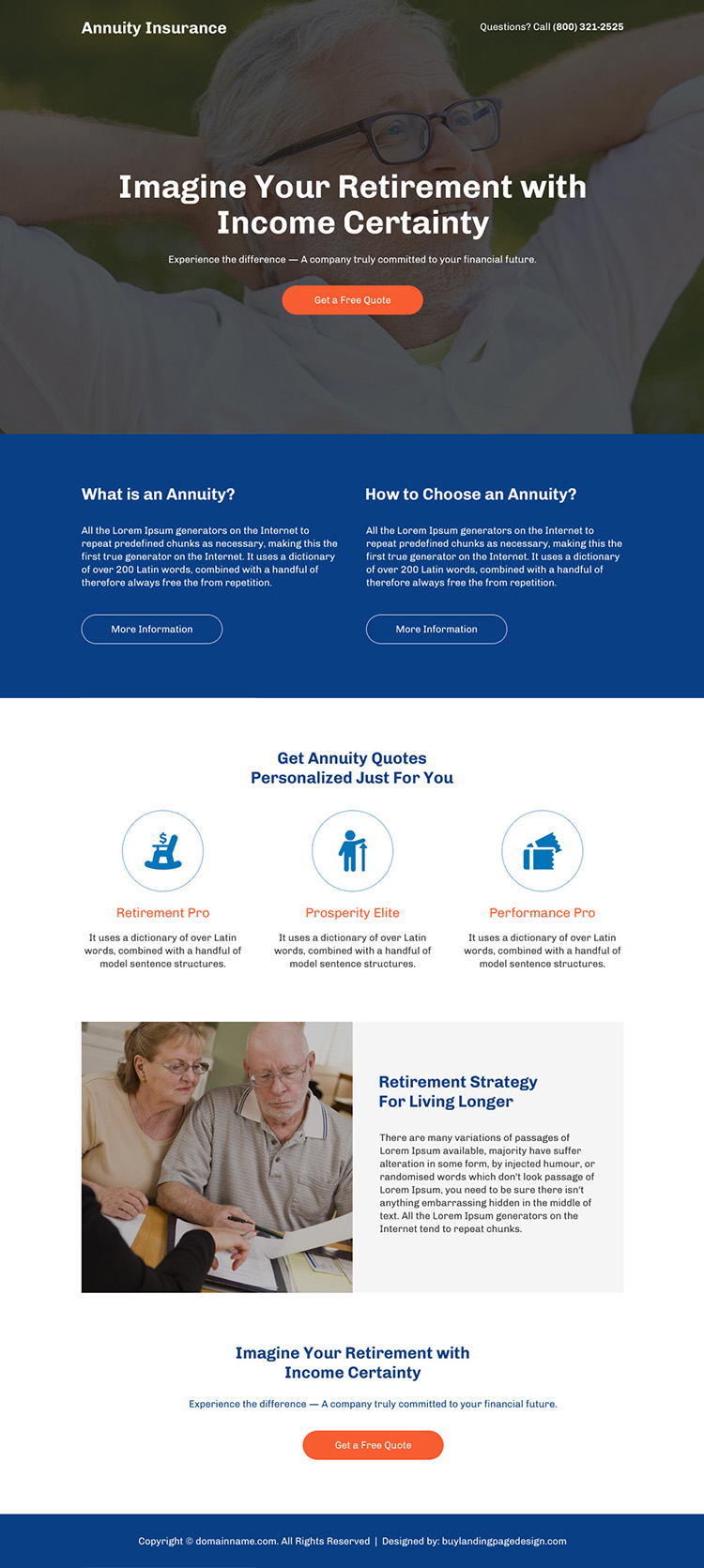 retirement with income certainty responsive landing page