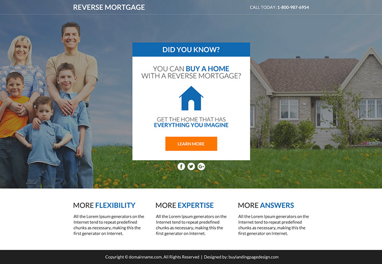 reverse mortgage leads responsive funnel page design