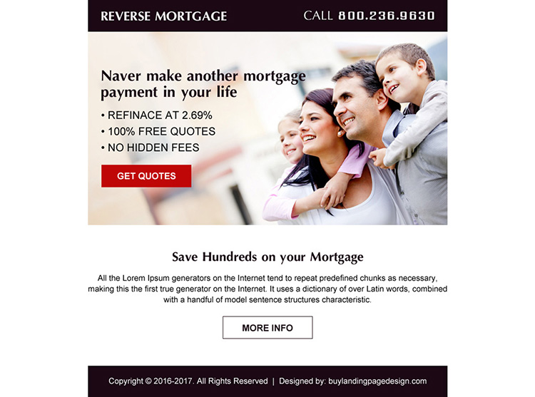 reverse mortgage ppv landing page design