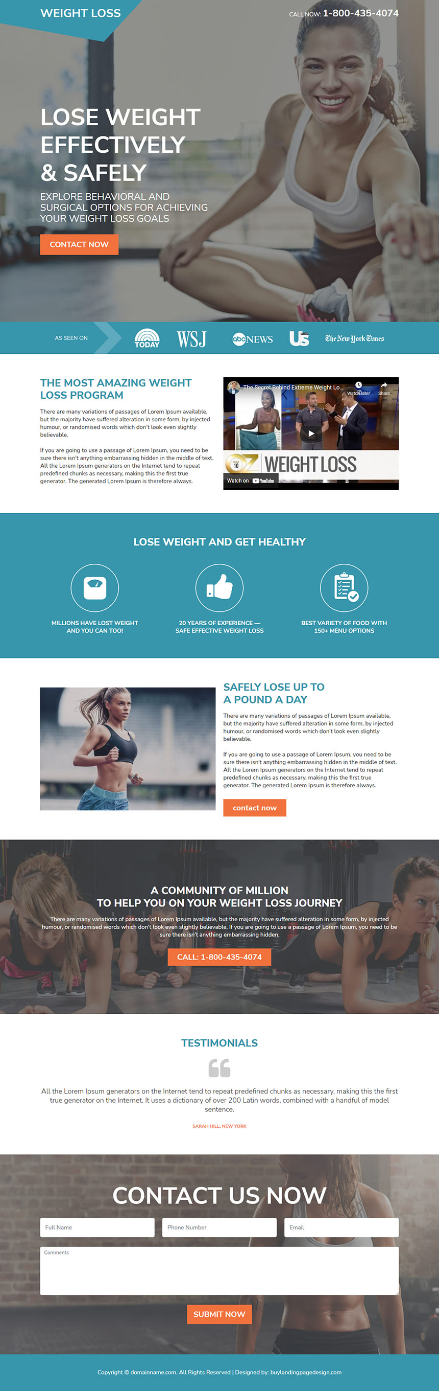 amazing weight loss program responsive landing page