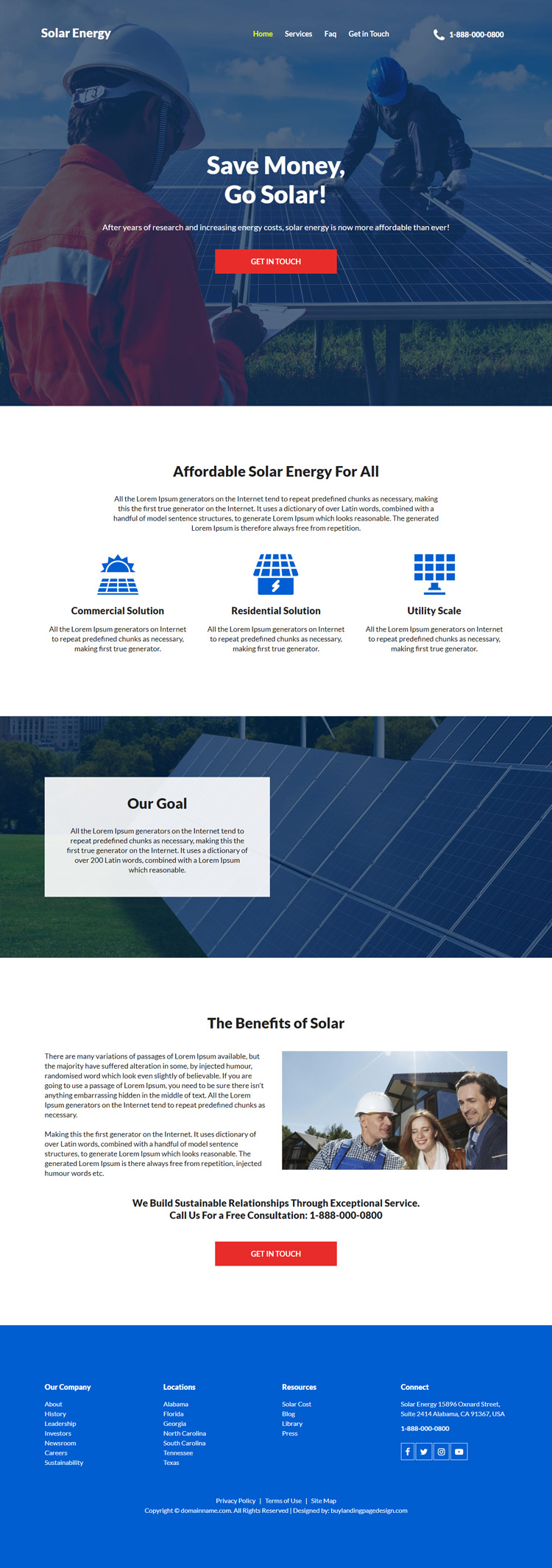 affordable solar energy solutions responsive website design