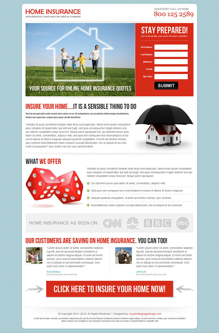 highest converting home insurance landing page design to boost your conversion rate