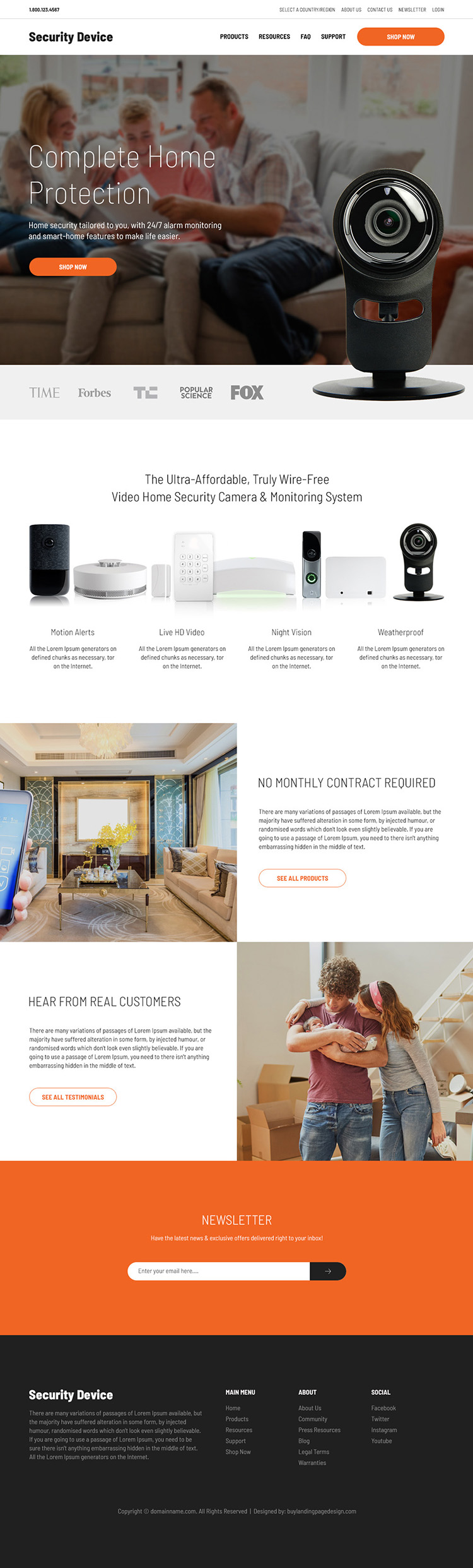 security products responsive website design