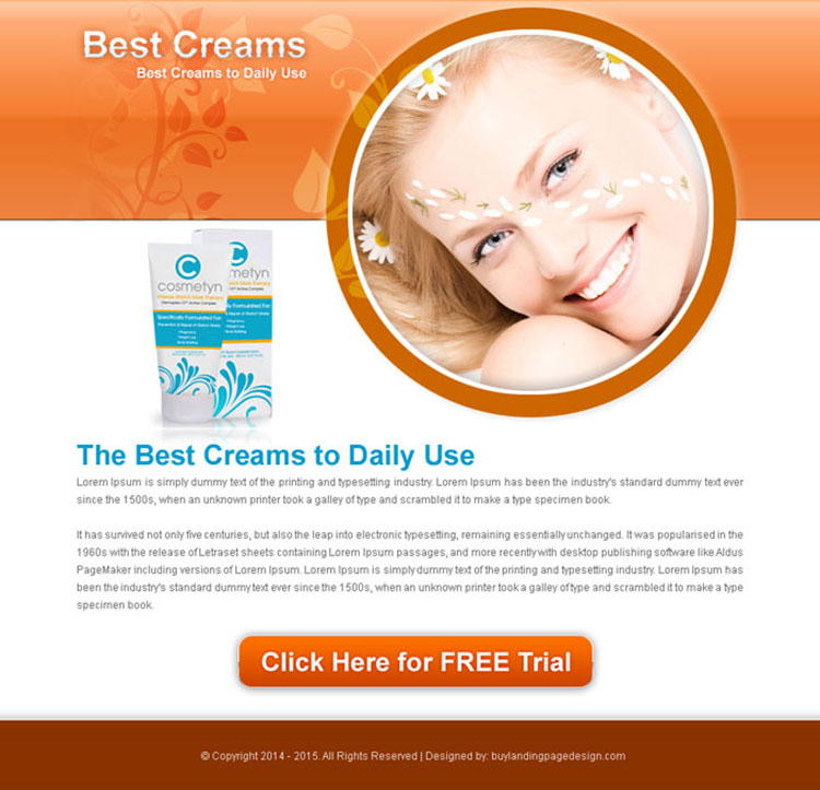 skin care product selling converting ppv lander design template