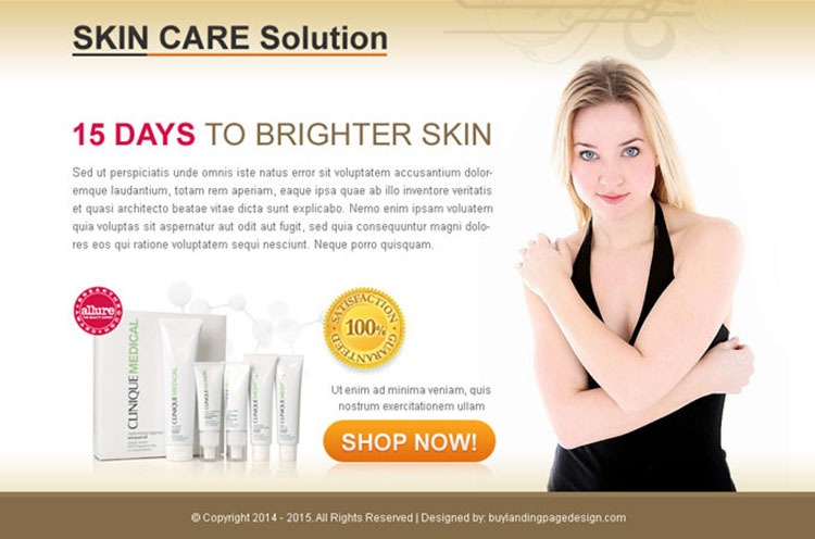 skin care product solution buy now lead capture ppv landing page