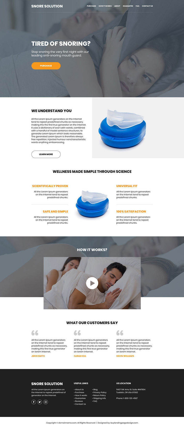 anti snoring mouth guard selling responsive website design