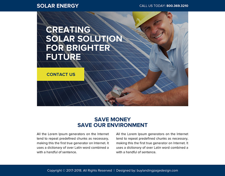 solar energy ppv landing page design template