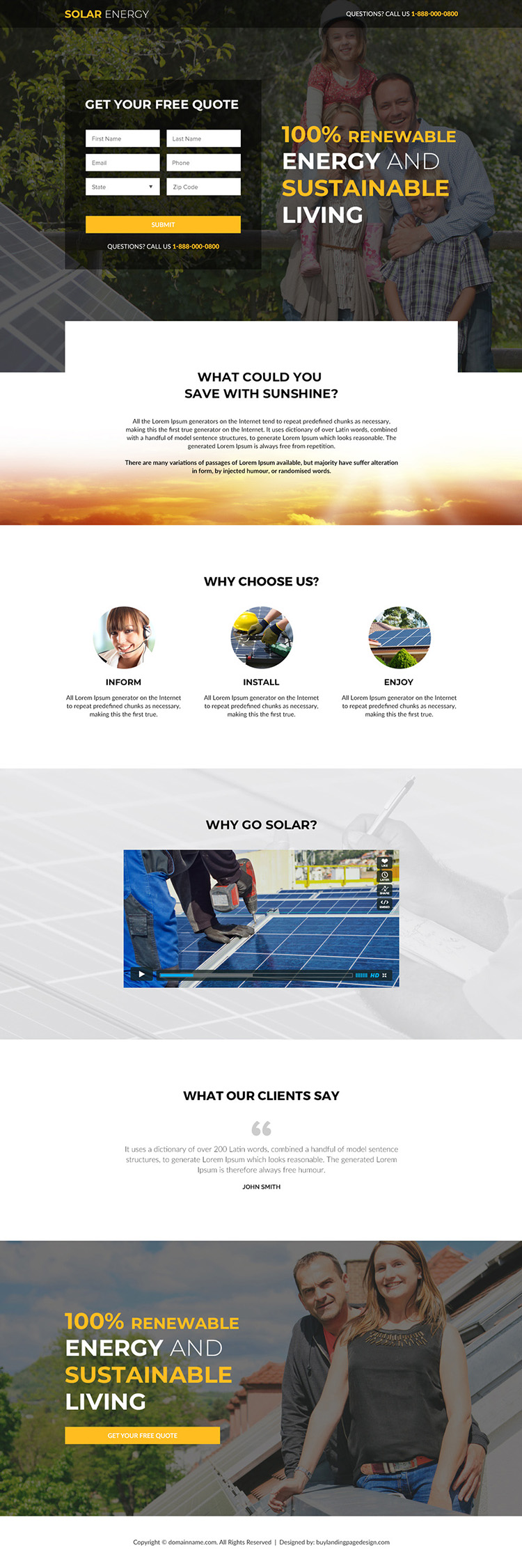 solar panels and solar suppliers responsive landing page