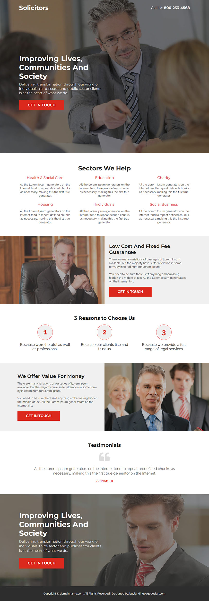 solicitor service lead capture responsive landing page