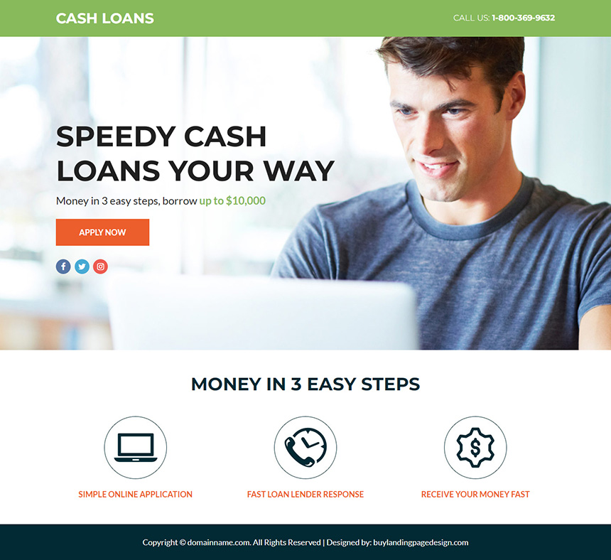 cash loan responsive lead funnel design