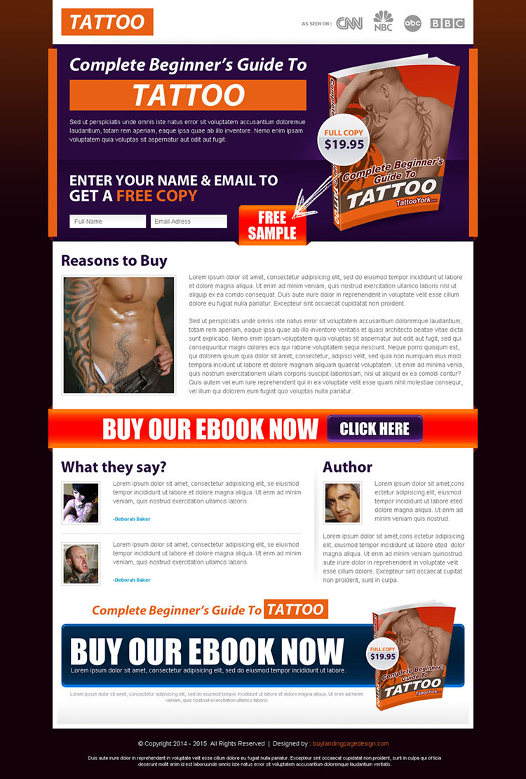 ebook attractive and clean lead capture landing page design