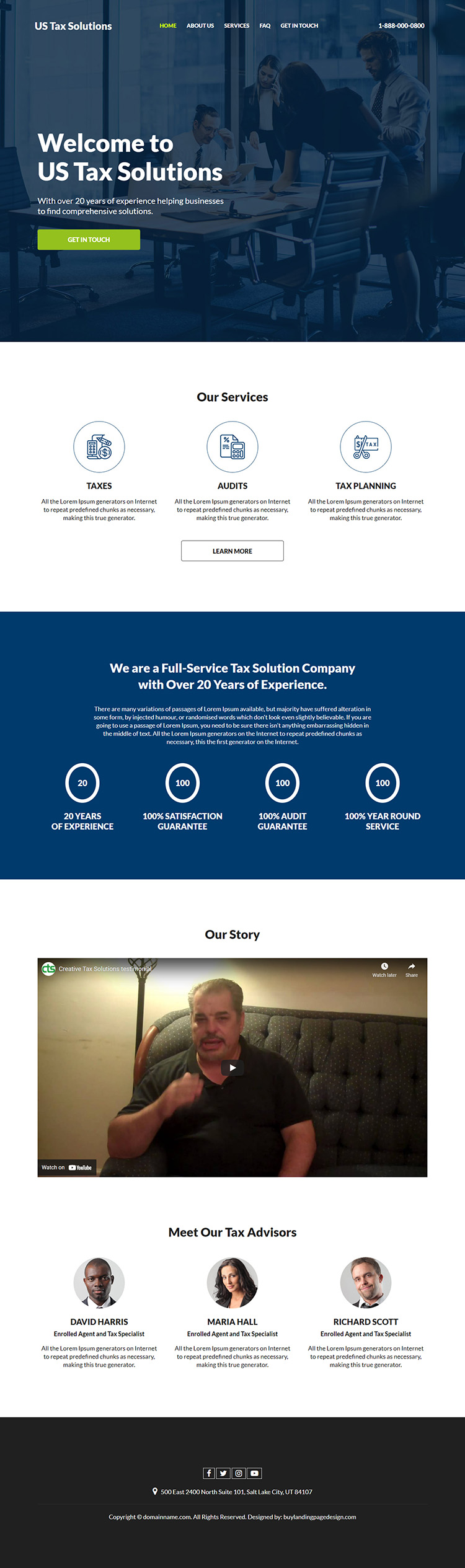 tax relief service responsive website design