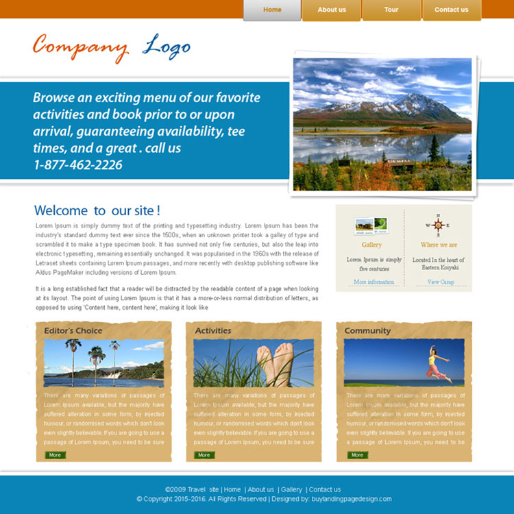 travel company website template design psd