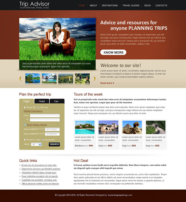 trip advisor best website template design psd