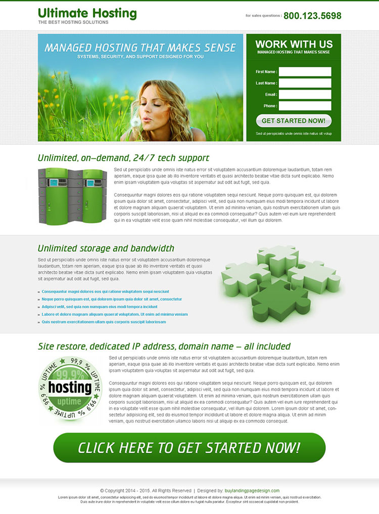 ultimate hosting lead capture landing page to increase your leads and sales