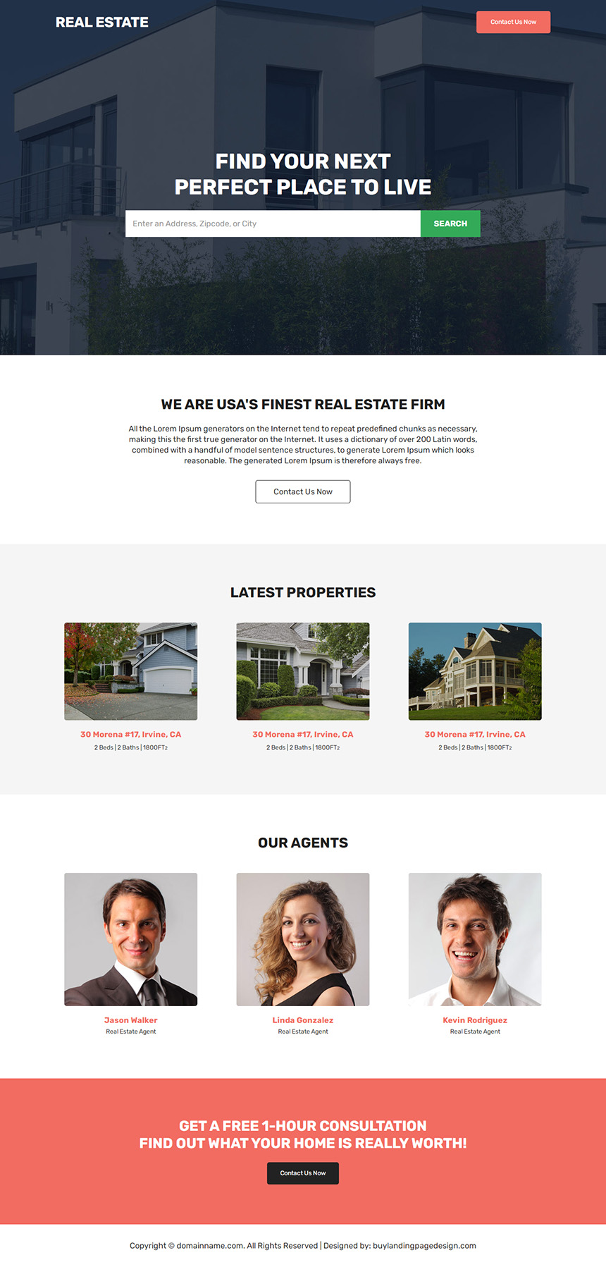 real estate firm lead capture responsive landing page